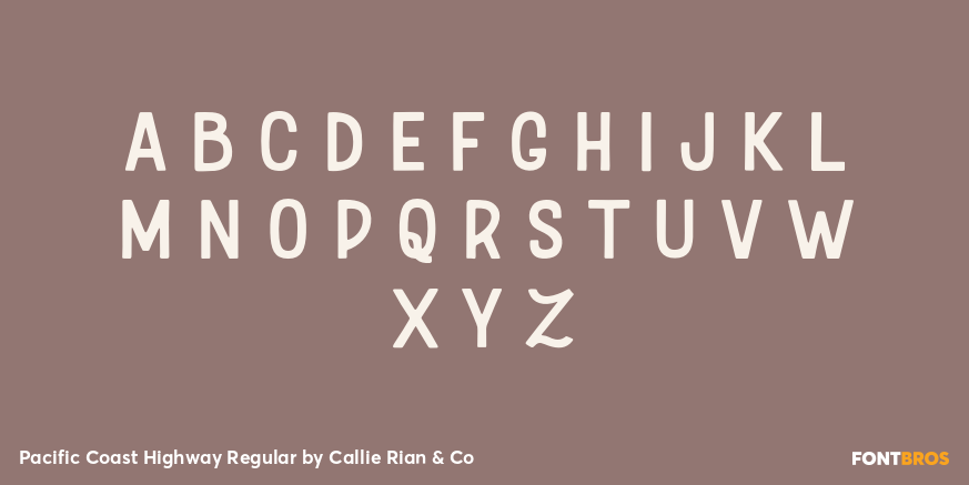 Pacific Coast Highway Regular Font Poster #2