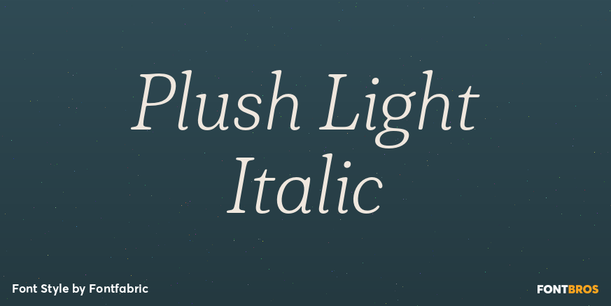 Plush Light Italic Poster