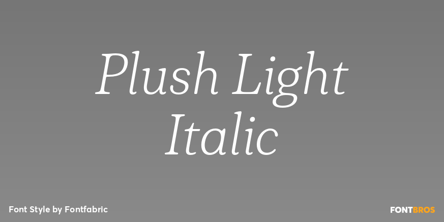 Plush Light Italic Poster
