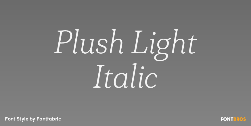 Plush Light Italic Poster