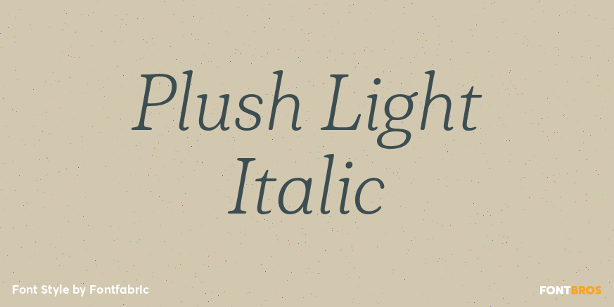Plush Light Italic Poster