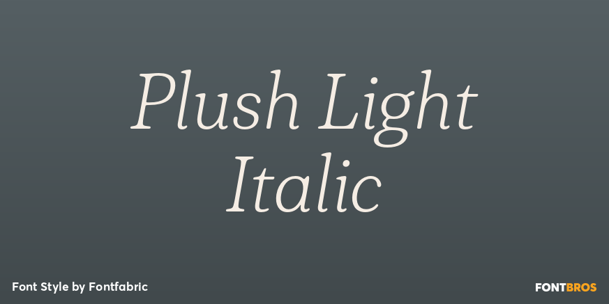 Plush Light Italic Poster