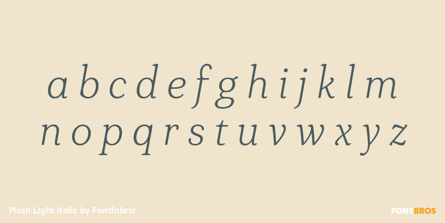 Plush Light Italic Font Poster #1