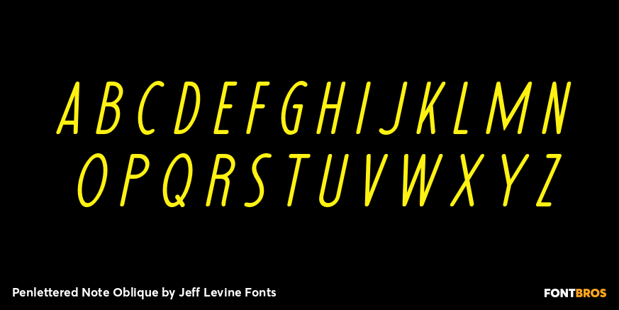 Penlettered Note Oblique Font Poster #2