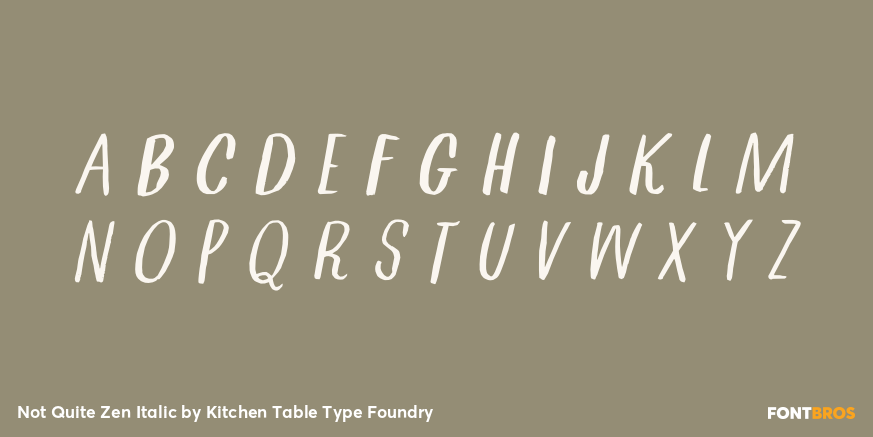 Not Quite Zen Italic Font Poster #3