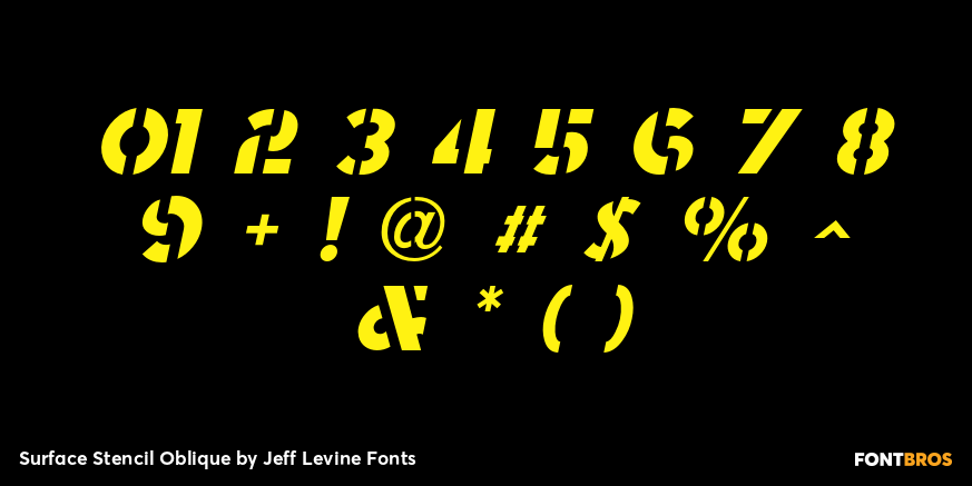 Surface Stencil Oblique Font Poster #1