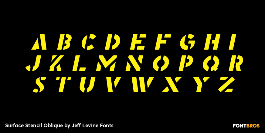 Surface Stencil Oblique Font Poster #1