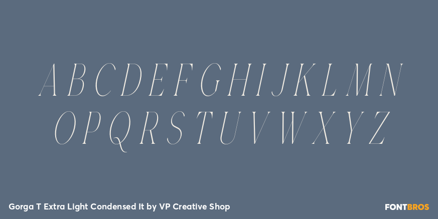 Gorga T Extra Light Condensed It Font Poster #2