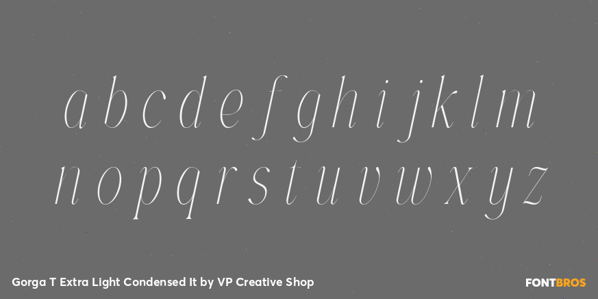 Gorga T Extra Light Condensed It Font Poster #3
