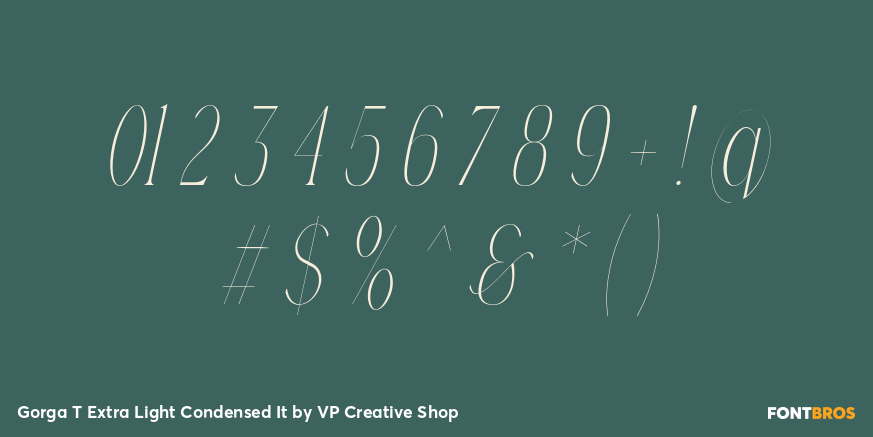 Gorga T Extra Light Condensed It Font Poster #4