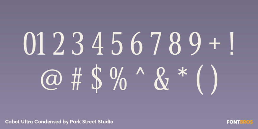 Cabot Ultra Condensed Font Poster #1
