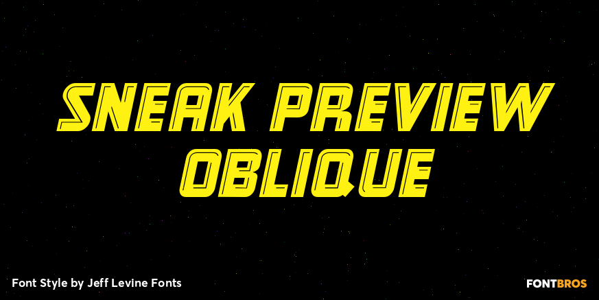 Sneak Preview Oblique Font Poster #1