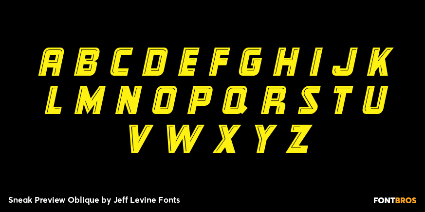 Sneak Preview Oblique Font Poster #3