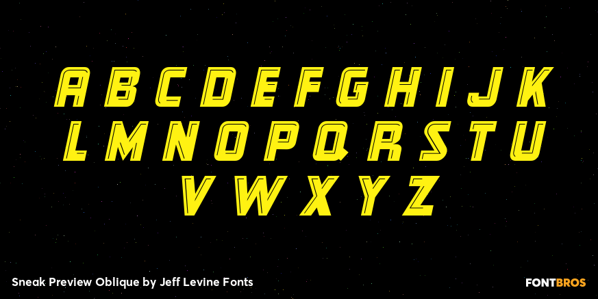 Sneak Preview Oblique Font Poster #3