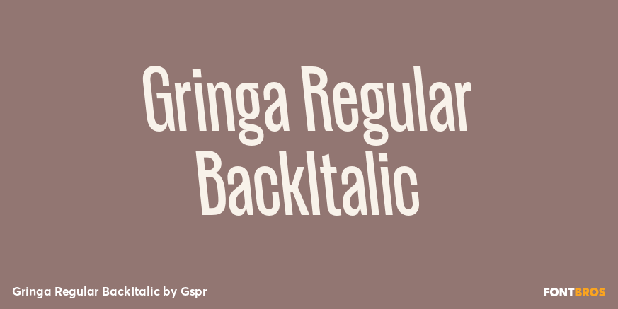 Gringa Regular BackItalic Font Poster #1