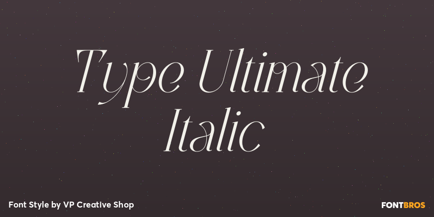 Type Ultimate Italic Font Poster #1