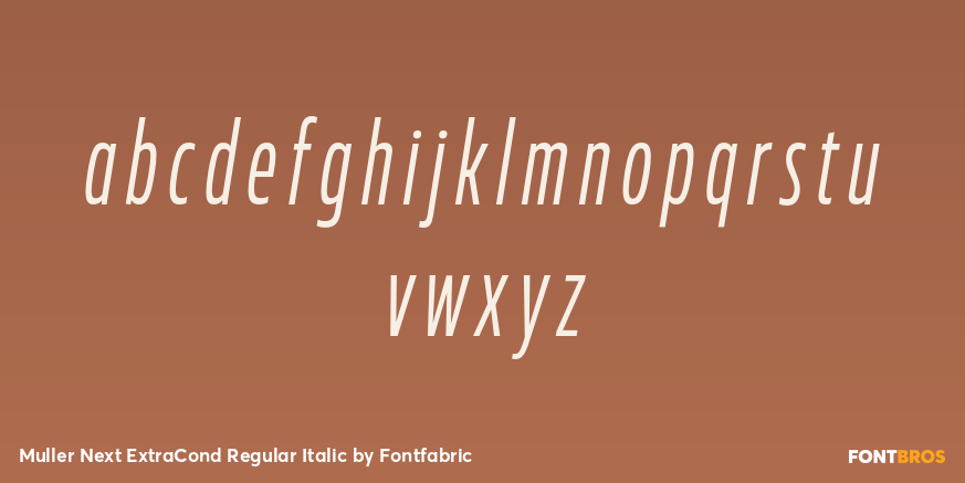 Muller Next ExtraCond Regular Italic Font Poster #3