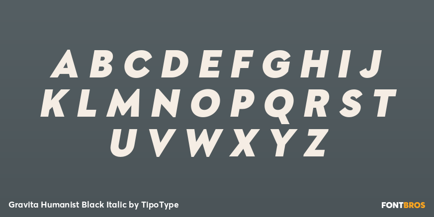 Gravita Humanist Black Italic Font Poster #1