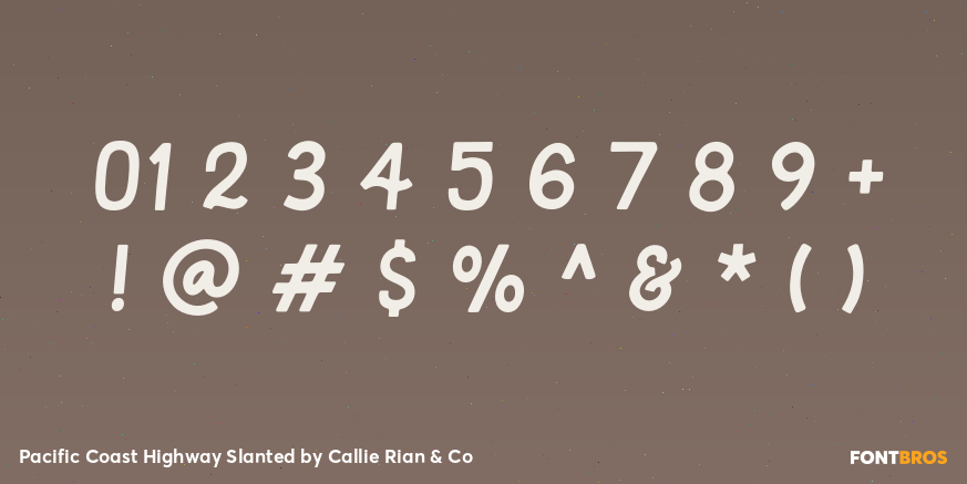 Pacific Coast Highway Slanted Font Poster #1