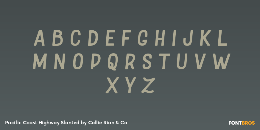 Pacific Coast Highway Slanted Font Poster #1