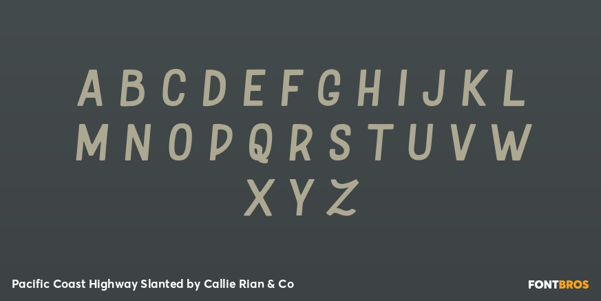Pacific Coast Highway Slanted Font Poster #1