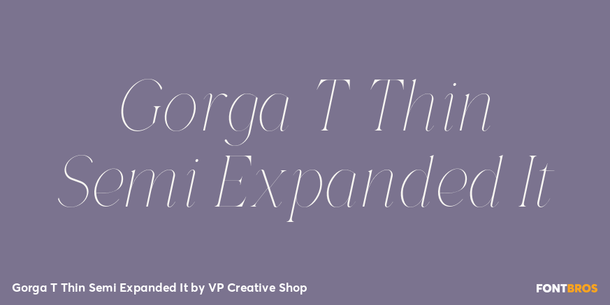 Gorga T Thin Semi Expanded It Font Poster #1
