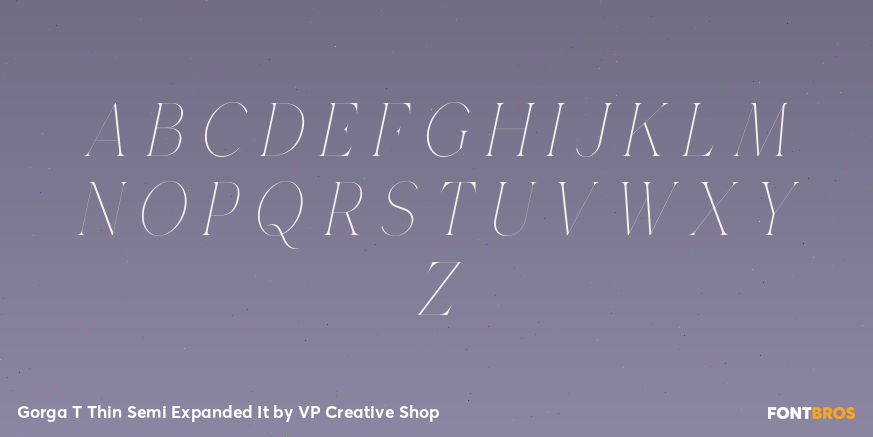 Gorga T Thin Semi Expanded It Font Poster #2