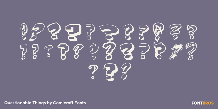 Questionable Things Font Family by Comicraft Fonts | Font Bros