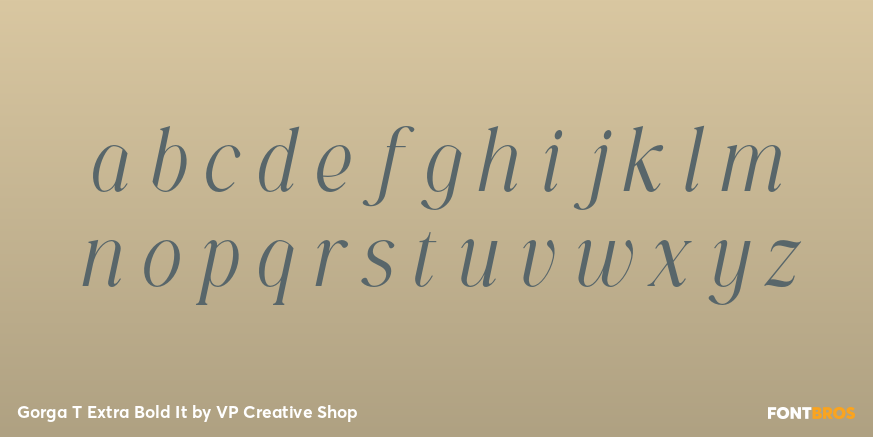Gorga T Extra Bold It Font Poster #3