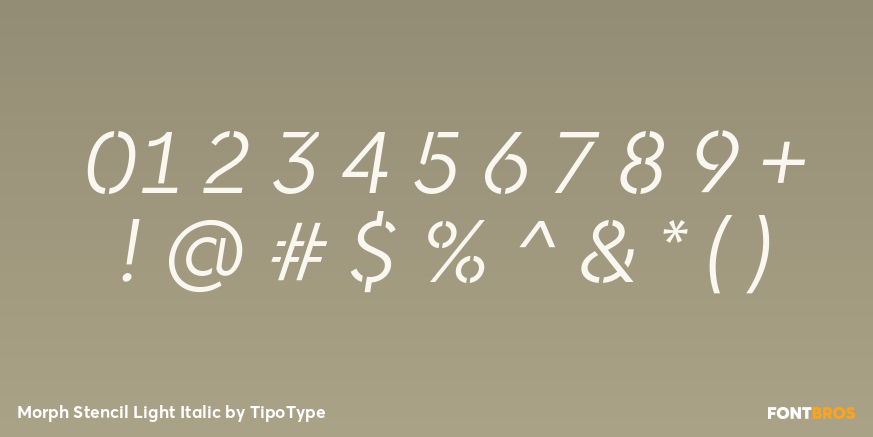 Morph Stencil Light Italic Font Poster #4