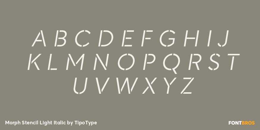 Morph Stencil Light Italic Font Poster #1