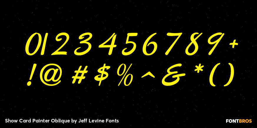 Show Card Painter Oblique Font Poster #4