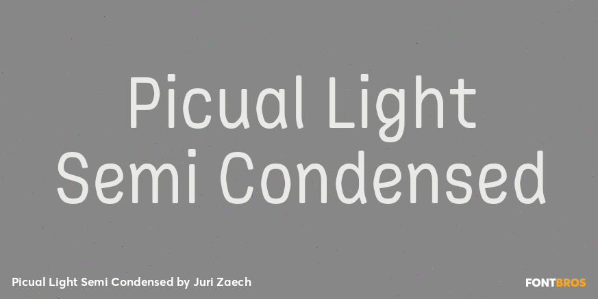 Picual Light Semi Condensed Font Poster