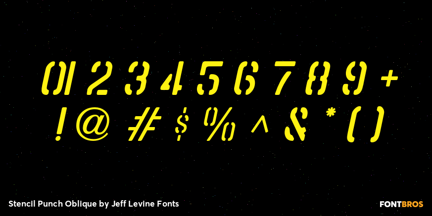 Stencil Punch Oblique Font Poster #4