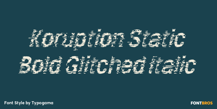 Koruption Static Bold Glitched Italic Poster