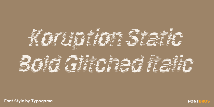 Koruption Static Bold Glitched Italic Poster
