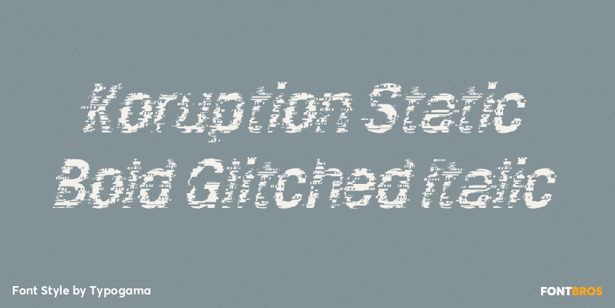 Koruption Static Bold Glitched Italic Poster