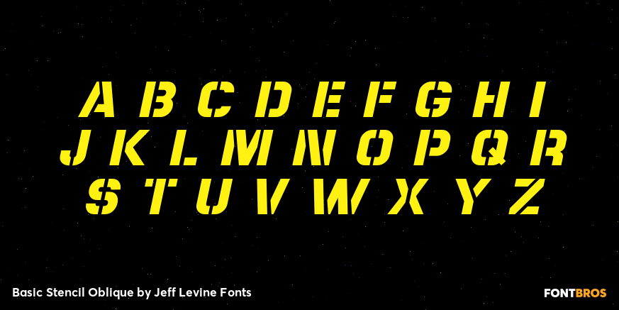 Basic Stencil Oblique Font Poster #2