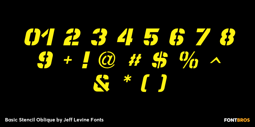 Basic Stencil Oblique Font Poster #4
