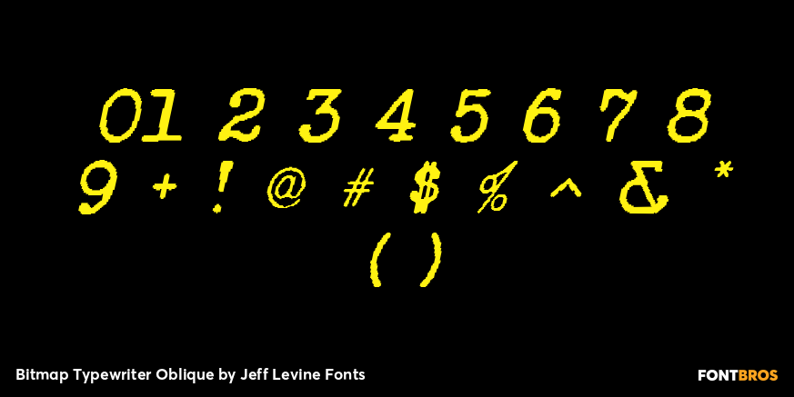 Bitmap Typewriter Oblique Font Poster #4