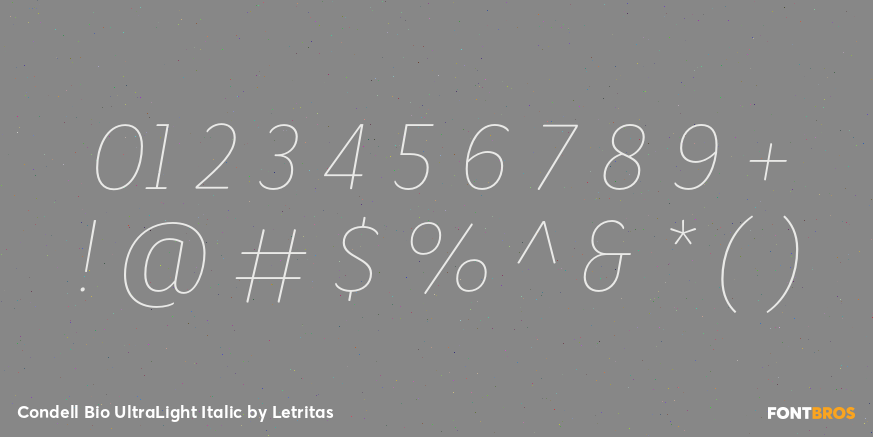 Condell Bio UltraLight Italic Font Poster #4