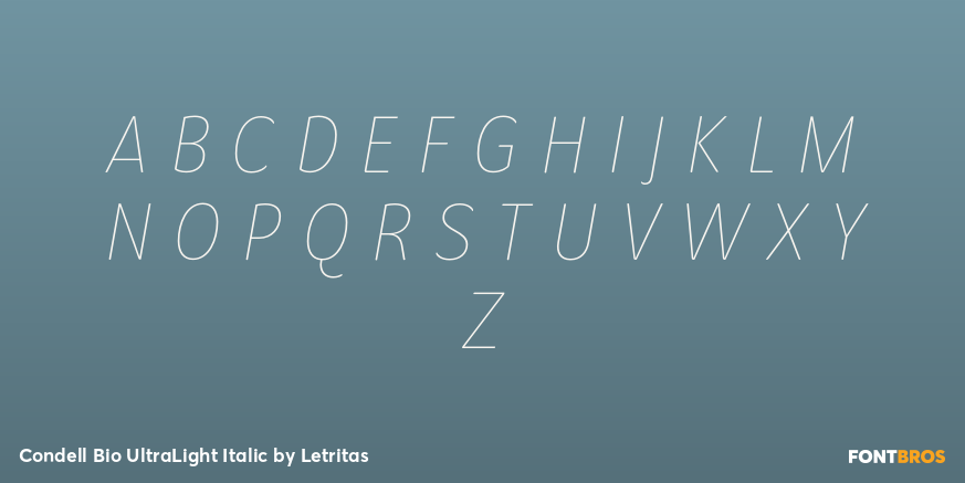 Condell Bio UltraLight Italic Font Poster #2