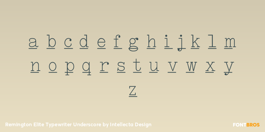 Remington Elite Typewriter Underscore Font Poster #3