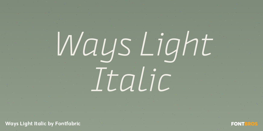 Ways Light Italic Font Poster #1