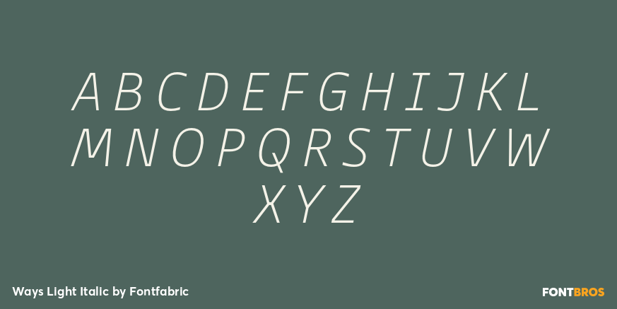 Ways Light Italic Font Poster #2