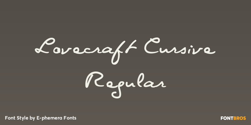 Lovecraft Cursive Regular Poster