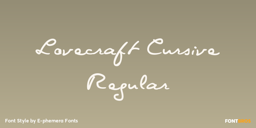 Lovecraft Cursive Regular Poster