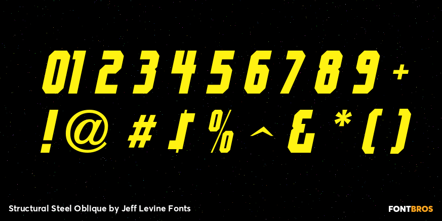 Structural Steel Oblique Font Poster #4