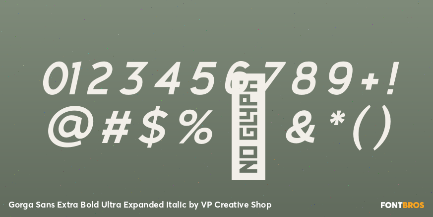 Gorga Sans Extra Bold Ultra Expanded Italic Font Poster #4