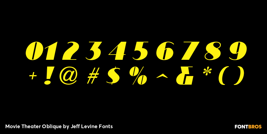 Movie Theater Oblique Font Poster #1